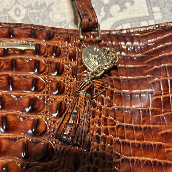 Brahmin Elegant Brown Embossed Tote Bag - Picture 4 of 15